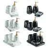 Sets Bath Bathroom Accessory Kit CERAMIC Marble Appearance Lotion Dispenser, Tumblers, Soap Holder