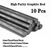 Lasstaven 10pcs Black Carbon Rod Graphite Electrode Cylinder Rods Bars 100mm For Industry High Temperature Conductive Carbon Rods