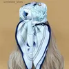 Bandanas Durag Bandanas populaires femmes plage foulards Design de luxe 70X70CM soie Hijab les quatre saisons Style foulard nouvelle crème solaire carré foulard Y240