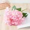 Decoratieve bloemen bloemen 13'' Zijden hortensia met lange stelen Realistisch boeket voor bruiloftsfeest Kantoor Home Decor