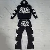 Y2K Giyim Yıldız Mektubu Baskılı Hoodie Street Kpop Uzun Kollu Külkü Erkek Giyim Spor Giyim Kadınları Ceket Streshirt Street Giyim 240312