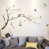 Наклейки на стену с изображением дерева, наклейки на стену с птицами и цветами, обои для домашнего декора для гостиной, спальни, виниловые украшения для комнаты «сделай сам»