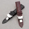 Watch Bands Business casual black brown genuine Calfskin leather strap with butterfly buckle and crocodile pattern bracelet 18 20 22 24mm 24323