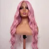 Lace Wigs Pink Human Hair Long Body Wave Hd Transparent Colored Wig Pre Plucked With Baby For Women Drop Delivery Products Dhuyb