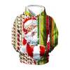 Herrgata kläder Santa Claus 3D tryckt hoodie med loopat tyg