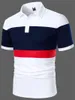 Men Polo Men koszula krótkie rękawowe koszulę polo Ctrast Kolor Polo Nowe ubranie Summer Streetwear Casual Fi Men Tops 44KA#