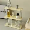 Rekken Huishoudelijk Desktop Waterbeker Opbergrek Drie lagen acryl Cosmetica Parfum Display Metalen staaf Afneembaar displayframe