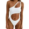 Roupa de banho feminina oco para fora branco um pedaço maiô para mulher push-up acolchoado sutiã praia biquíni sexy piscina banho bodysuit