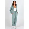 PrettyGarden Women's 2 -stycken Tracksuit Outfits Lång ärm Zip Up Sweatshirt Drawstring Sweatpants Lounge Set