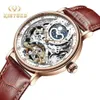 KINYUED Scheletro Orologi Meccanici Automatici Orologio Da Uomo Sport Orologio Casual Business Luna Orologio Da Polso Relojes Hombre 2109102455