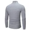 T-shirts pour hommes T-shirt à col roulé Automne Printemps Casual Manches longues Chemise de base Mode Couleur unie Slim-Fit Tops de haute qualité