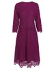 Casual Dresses 4xl 3xl 2xl Dress Vestidos De Fiesta 2024 Spring Summer Party Events Women V-Neck Allover Appliques Embroidery Purple