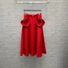 Gonne 2024 Estate Nero/Rosso/Avorio Fiore Corto Donna Milano Runway Plus Size Ragazze Abiti da festa 0229 Drop Delivery Abbigliamento Panno Otfmp