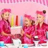 6-18pcs Spa Party Robes For Girls Kids Birthday Kimono Satin Robe Sleep Overover Pyjamas Party Gowns Pink Party Favors 240323