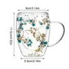 Mugs Creative Double Wall Coffee Mug Real Dried Flower Filler Glass Cups Tea Espresso Milk Gift For Home Office