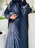 Ethnic Clothing Ramadan Open Abaya Islamic Sheer Organza Muslimska kvinnor Långa klänningar Dubai Turkiet Party Outfit Kimono Cardigan (ingen inre)