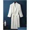 Hommes de nuit femmes peignoir Terry bain blanc pour El Robe Sauna et piscine coton doux grande taille longs hommes livraison directe Appar Ot0W7