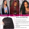 Showme 5x5 HD Glueless Pre Plucked Brazilian Virgin Deep Wave Lace Front Wigs Human Hair 180％密度閉鎖ウィグ弾性バンドナチュラルヘアライン