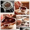Outils de pâtisserie de cuisson 400ml 600ml Pot de fusion de chocolat en acier inoxydable Double chaudière Bol de lait Beurre Candy Warmer pour et goutte de bougie Otvdy