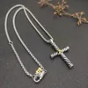 DY Sieraden 925 Sterling Zilveren Kabel X Kruis Ketting 2023 Stylependientes plata Kleur Charm Mode Athen 240315