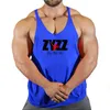 Muskulös man ärm tröja Stringer Gym Top Herrkläder Fitn Clothing Bodybuilding Shirt Vests Vest Singlet R9CV#