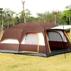 Tents and Shelters 5-8/8-12 Person Camping Double Layer Tent Two Bedrooms Waterproof Big Space Outdoor Tent Nature Hike Tent Camping Travel 240322