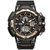 Smael luxe man sport waterdichte schok resitante luxe heren pols horloge s shock 1376 digitale klok led heren horloges gold210d