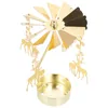 Ljushållare älg Revolvande naturskön Lantern Gift Candlestick Golden Decor Rotating Holder Party Wedding Decorations for Ceremony