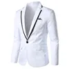 Primavera outono masculino blazer moda magro casual blazer para homem rosa/preto/branco um botão masculino terno jaqueta outerwear masculino 5xl 240313