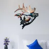 Heykeller Rustik Metal Elk Duvar Av Dekoru Eşsiz Geyik Odası Asılı Dekorasyon Batı Moose Vahşi Yaşam Resimleri Ev Yatak Odası Hayvan