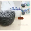Stickning keramisk garnskål handgjorda garnhållare virkande dekorativ stickskål virkningsskål stickskål för stickare 87ha