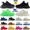 BALENSAIGA CANVAS TRIPLE S DESIGNER Klänningsskor för män Kvinnor Plattform Sneakers Clear Sole Black White Grey Silver Red Pink Blue Paris Luxury Mens Trainers 36-45 EUR