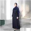 Etnische kleding bescheiden Abaya Casual Plain Women Muslim Long Maxi Dress Turkije Arabisch Kaftan Dubai Islamitische Eid Ramadan Gebed Robe Otf8q