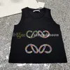 Färgglada paljettbehållare Top Women Luxury T Shirt Gym Fitness Vest Crew Neck Sport Tops