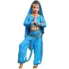 Belly Girls Children's Festival Costume Indian National Dance Top Pants 8 Piece Set