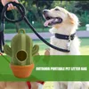 Dog Apparel Garbage Bag Dispenser Cactus Shaped Portable Holder For Poop Reusable Bags Poo Pickup Hiking Running