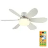 Ceiling Lights 2 In 1 Electric Fan 6 Blades Fans With LED 3 Gear Adjustable Dimmable Light Timing For Garage Office