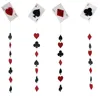 Décoration de fête 4pcs / set Thème Casino Las Vegas Carte de nuit Honeycomb Spade / Coeur / Diamant / Club Poker Guirlande suspendue Décor d'anniversaire