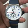 Top Selling 2 styles UN hommes Montres-bracelets New Marine Manufacture Rome numérique 266-67-3 43 Date automatique 45 mm cadran blanc mécanique Auto297G