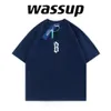 wassup cmkpo china-chic r word rinting短袖Tシャツの男性とレディースアメリカンハイストリートルーズラバーズトップTシャツ