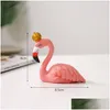 Obiekty dekoracyjne figurki kreatywne para nordycka flamingo ornament salon pulpit Dekoracja domu ręcznie robiona statua żywiczna rzemiosło dhomw