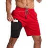 Herenshorts 2024 Sport Heren Sportkleding Dubbeldeks Hardlopen 2 in 1 Strandbroeken Zomer Jogging Korte Broek Met Ritszakken