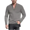 Motha para homens moda 1/4 tirolos de zíper moldura V para pescoço de colarinho de colarinho de colarinho casual lã quente malha masculina tops gota entrega entrega oteup