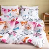 Ensembles de literie 2/3 pièces motif papillon nordique Europe du nord housse de couette ensemble 220x240 200x200 pour adulte King Queen Twin