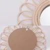 鏡の壁に取り付けられた鏡の壁丸い織り吊りerawickerフレームドレッシングミラーメイクミラーボヘミアンブレイドミラーの装飾家