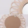 Mirrors Wandgemonteerde spiegelwand ronde geweven hangende rattan rieten frame dressing spiegel make -up spiegel Boheems vlecht spiegel decor Home