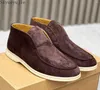 Scarpe casual Mocassini da uomo pigri di alta qualità Pelle scamosciata di mucca Flat Top maschile Slip on Mules Punta rotonda Passeggiata estiva