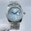 WatchSC - 36 mm Watch Automatyczne mechaniczne damskie ramki stali nierdzewnej Diamentowe zegarki dzień