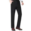 Calças masculinas homens calças formais quentes terno de pelúcia negócios elegantes com cintura alta virilha profunda bolsos aconchegantes escritório