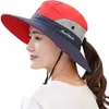 Chapeaux à larges bords Chapeaux de seau 1 morceau de chapeau de soleil en queue de cheval pour femme avec protection UV, largeur de maille pliable réglable, casquette de pêche à verrouillage de couleur J240325